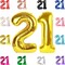 21 Balloon Number, Gold Number 21st Birthday Balloons 40 Inch(Gold)